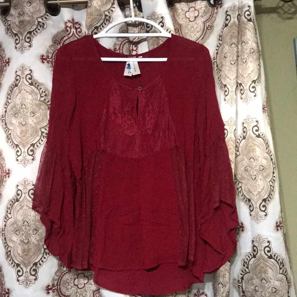 Maroon flare blouse